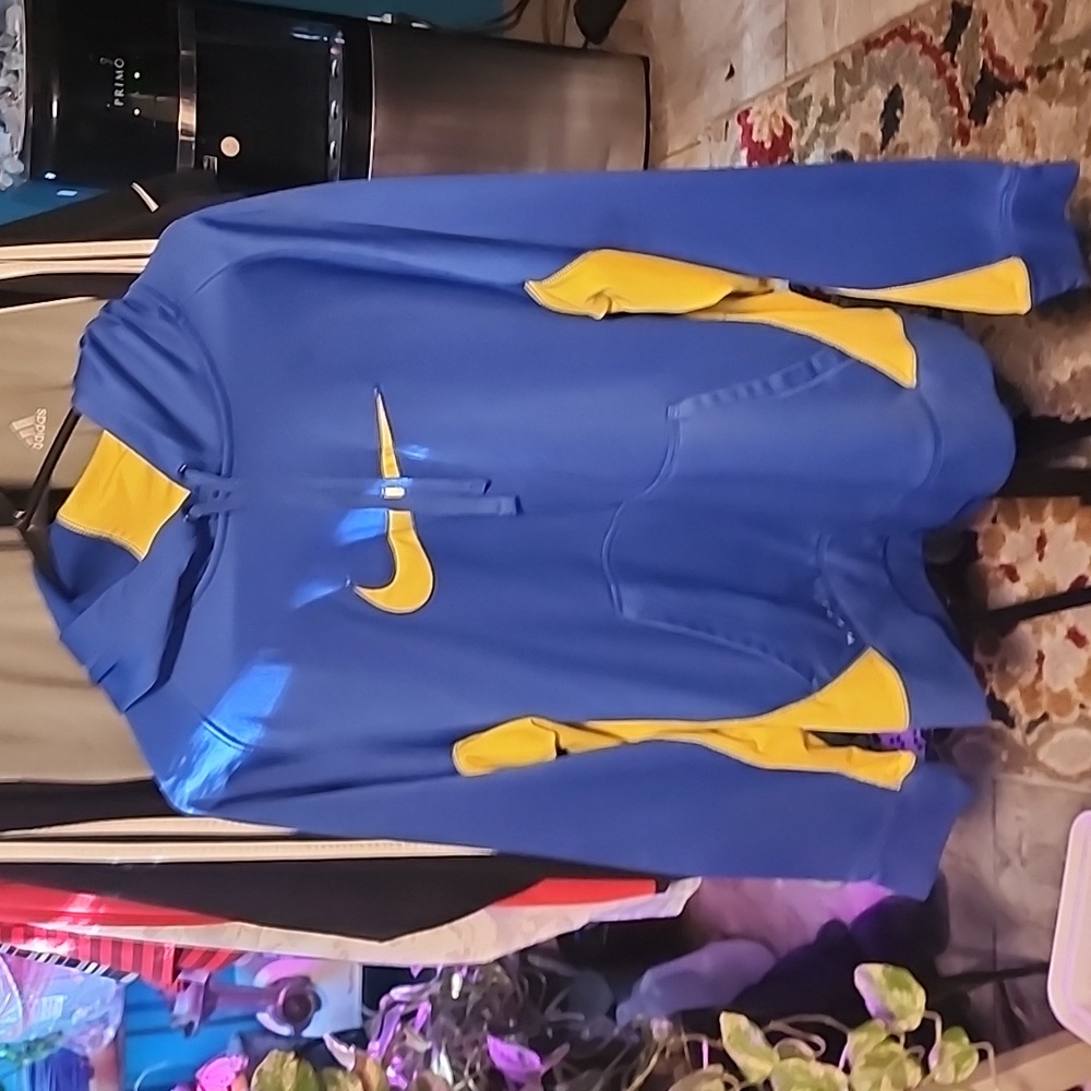 Nike thermafit hoodie blue and yellow